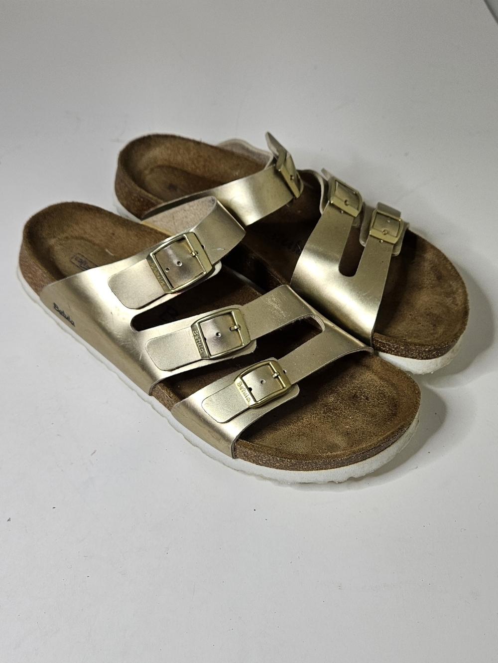 Betula by Birkenstock Leo Soft Footbed Sandals Gold Metallic Finish Women's 10